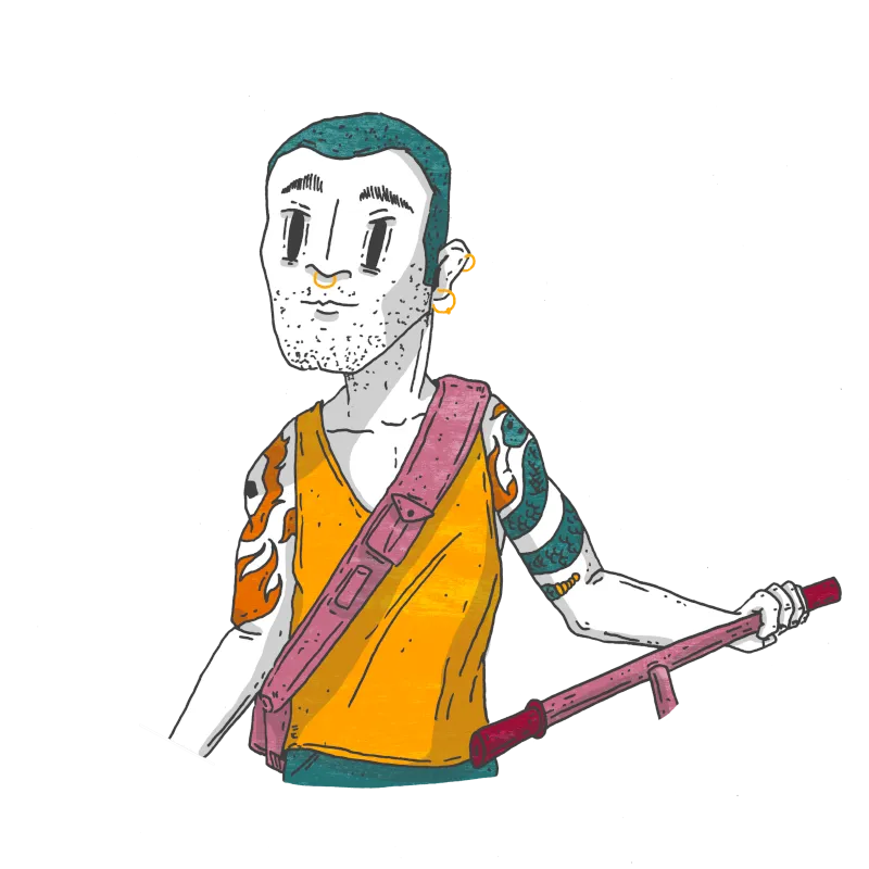 Illustration of an active man